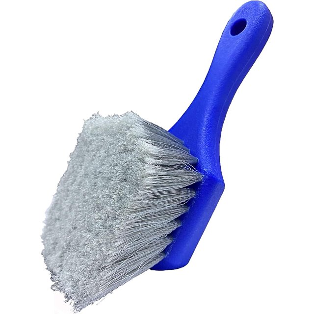 Cepillo para llantas y neumáticos de coche, cepillo para lavar el coche, azul