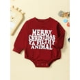 thumbnail image 4 of Infant Baby Christmas Jumpsuit Letter Print Long Sleeve Round Neck Sweatshirt Romper 3 6 12 18 24M Newborn Baby Festival Clothes, 4 of 10