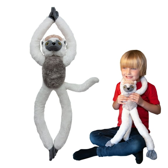 EcoBuddiez Tree Huggers - Sifaka by Deluxebase. 28 Inch Hanging Plush Made from Recycled Bottles