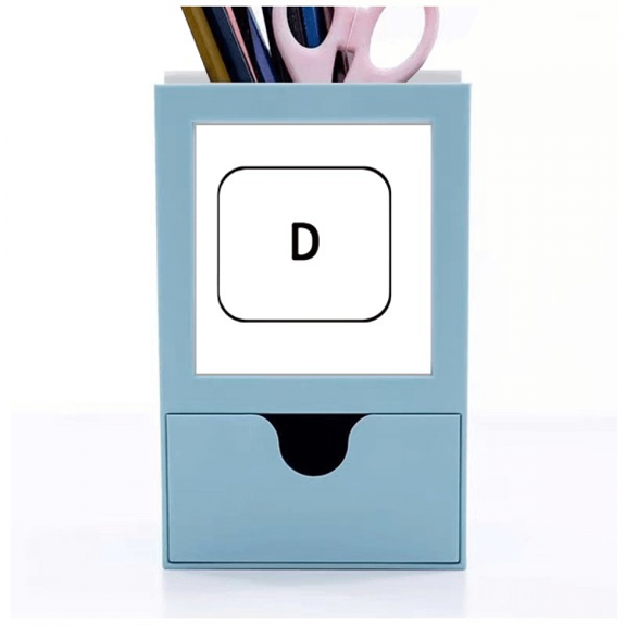Keyboard Symbol D Art Deco Fashion Desk Supplies Organizer Pen Holder Card