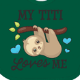thumbnail image 4 of Inktastic My Titi Loves Me with Sloth and Hearts Boys or Girls Baby Bib, 4 of 4