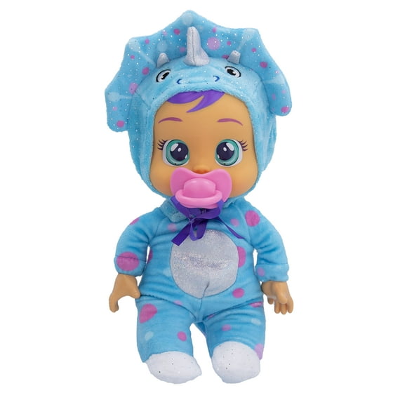 Cry Babies Tiny Cuddles Tina Poupée Bébé 9 Pouces - Crie des Réelles Larmes, Corps Doux et Câlin, Inclut une Tétine Assortie, Recommandée à Partir de 18 Mois