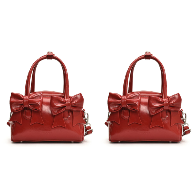 Bolso Bandolera Likrtyny Con Lazo PU para Mujer Elegante rojo