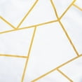 thumbnail image 2 of Balsa Circle 120" White Gold Metallic Geometric Design Polyester Round Tablecloth Catering, 2 of 8