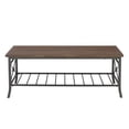 thumbnail image 3 of Linon Anders 3 Pc Metal and Wood Occasional Table Set Plank Style Tops in Brown, 3 of 10