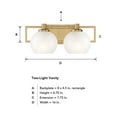 thumbnail image 3 of Designers Fountain Cowen 2 Light Brushed Gold Bathroom Vanity Light Fixture, 94502-BG, 3 of 5
