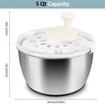 thumbnail image 2 of RAINBEAN Salad Spinner Stainless Steel Large, Multi-Use Lettuce Spinner Wash Spin and Dry Fruits and Vegetables with Drain Bowl C, 2 of 8