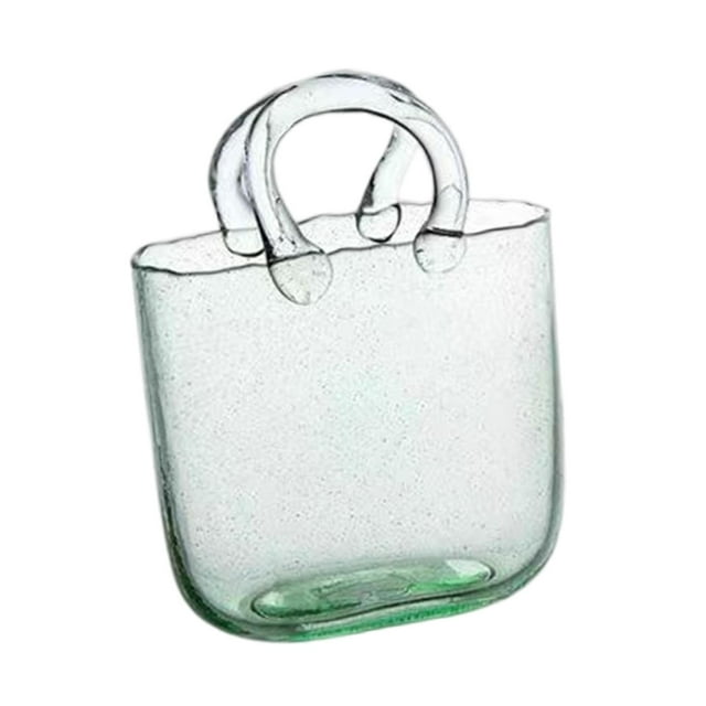 Jarrón de vidrio moderno, jarrón, maceta, terrario, forma de bolso, arreglo floral para verde
