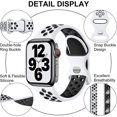thumbnail image 3 of CHAO Blanco/Negro 2 Piezas Correa Deportiva Compatible con Correa Apple Watch 44 mm 42 mm 45 mm, Correa de Silicona Transpirable con Hebilla de Doble Orificio, para iWatch Series 7 6 5 4, 3 of 5
