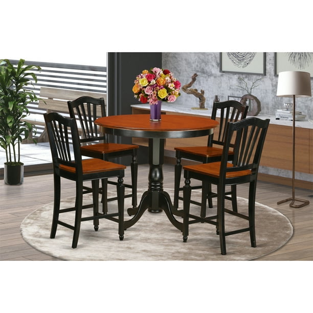 Dining Table And Counter Height Stool, Round Pub Style Table And Chairs