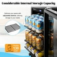 thumbnail image 2 of Nipus 15 inch 130 Can Beverage Fridge,Freestanding Built-in Wine Cooler with Glass Door, 2 of 14
