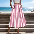 thumbnail image 2 of Womens Striped Maxi Skirts Loose Fit High Waisted Tie Flowy Long Skirt Cruise Casual Bohemian Skirts A-Line Elastic Waist Flowy Skirt 2026 Summer Beach Vacation Outfits, 2 of 6