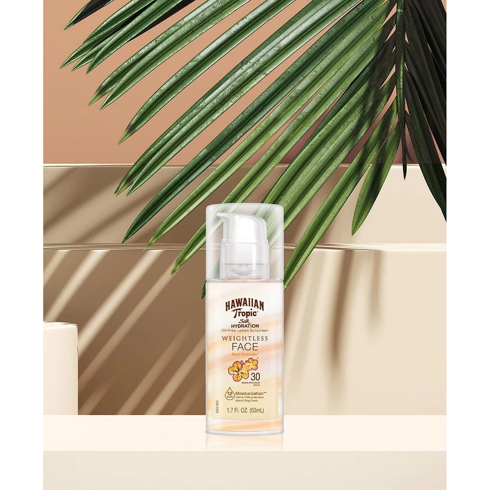 Hawaiian Tropic Weightless Face SPF 30 Sunscreen Lotion (1.7 fl. oz., 2pk)