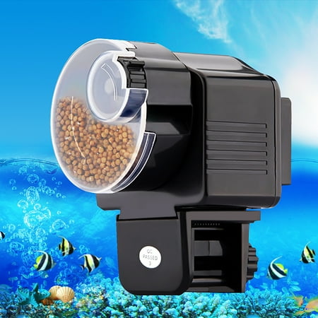 - 12H/24H Automatic Fish Feeder Aquarium Tank Auto Fish Food Timer Capacity Adjustable,Black