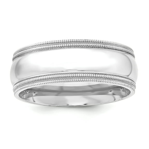 SS 8mm Comfort Fit Double Milgrain Size 8 Band