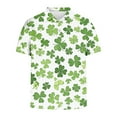 thumbnail image 4 of Jjayotai Men's Golf Shirt, Shamrock Print St Patricks Day Polo Shirts Men, Dry Fit Performance Moisture Wicking Short Sleeve Tops Green L, 4 of 5