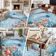 thumbnail image 5 of 8'x10' Area Rugs, Blue Coastal Jellyfish Indoor Outdoor Area Rug for Living Room Bedroom, Summer Beach Starfish Botanical Washable Bathroom Rugs Kitchen Floor Carpet Mats Home Decor Aesthetic, 5 of 8