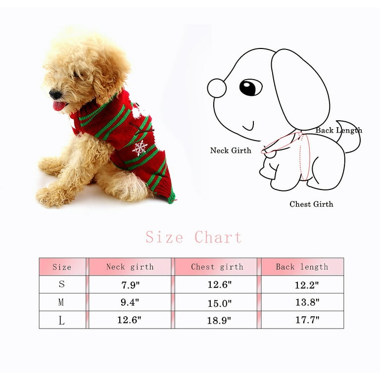 Christmas Dog Sweaters Dog Snow Snowman Sweaters Xmas Dog Holiday Sweaters New Year Christmas Sweater Pet Clothes for Small Dog and Cat L