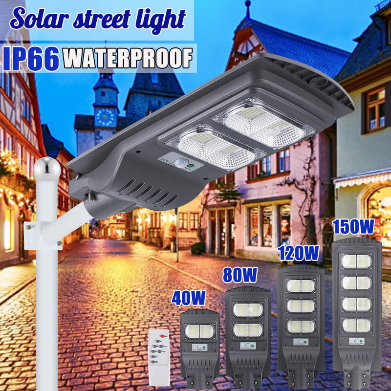 120W-450W Waterproof LED Solar Street Light PIR Motion Sensor Wall Lamp Outdoor