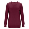 thumbnail image 3 of Winter Sweater for Women V-Neck Crochet Knit Shirt Lightweight Comfy Long Sleeve Pullover Fall Tops 2026, 3 of 9