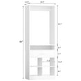 thumbnail image 5 of Homieasy Freestanding Closet Organizer System with Wood Drawer, 4 Cubby Storage & Hanging Rods - 25''W x 80''H Tower Wardrobe for Walk-In Closets, White, 5 of 7