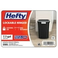 Hefty 7.7 Gallon Trash Can, Plastic Hinged Locking Lid Kitchen Trash