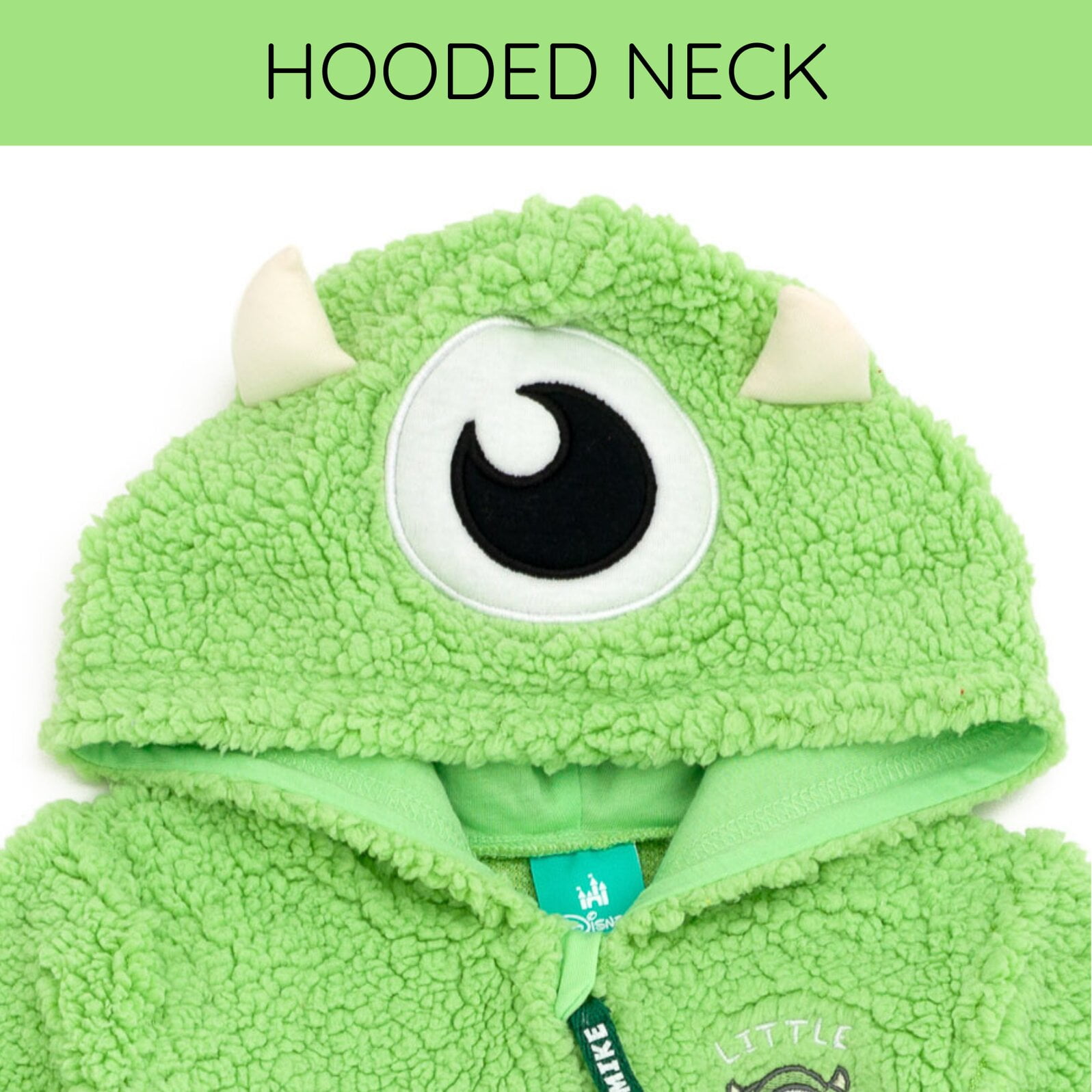 Disney Monsters Inc. Baby Boys' Cosplay Hooded One Piece Green Mike Boo