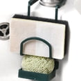 thumbnail image 4 of Moyic Soporte para esponjas para fregadero de cocina, estante de secado de drenaje de 2 capas, estante autoadhesivo para fregadero, Organizadores de utensilios de cocina verde, 4 of 6