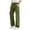 Army Green, variant on LpwkSSA Children's Cargo Pants Solid Color Elastic Waist Wide Soft Leg Work Pants with Pockets Mid Size Casual Fashion Loose Pants Brown 14 Years