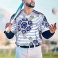 thumbnail image 5 of Rateoe Turtle with Blue Stones Pattern Men’s Baseball Short Sleeve Polo Shirt, Midweight Men's Shirt Golf Shirt Polo Shirts Quick Dry Short-X-Large, 5 of 7