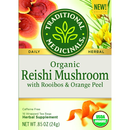 Traditional Medicinals, Reishi Mushroom Caffeine Free, Tea Bags, 16 (Best Way To Make Mushroom Tea)