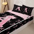 thumbnail image 3 of Homewish Cute Pink Bowknot Kids Zipper Twin Comforter Sets with Fitted Sheet and 2 Pillowcases,Dreamy Princess Style A Alphabet Zipper Bedding Set For Girls,Pink Reversible,4-Piece, 3 of 7