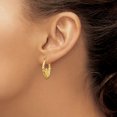 thumbnail image 3 of 14k Yellow Gold Claddagh Hoop Earrings Celtic, 3 of 8