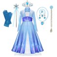 thumbnail image 1 of Disney vestido de Frozen para niñas, disfraz de Elsa, Anna, reina de las Nieves, fiesta de carnaval, baile de graduación, ropa de princesa, 1 of 5