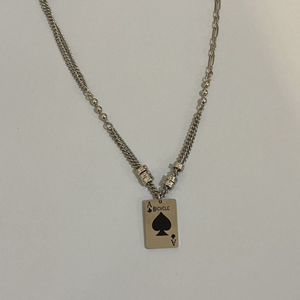Buy Ace of Spades, Playing Card Necklace, Engraved Spade Design, Hand Cut  Coin Online in India - Etsy