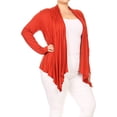 thumbnail image 2 of Women's Solid Plus Size Open Front Long Sleeve Lightweight Soft Basic Sweater Cardigan, 2 of 5