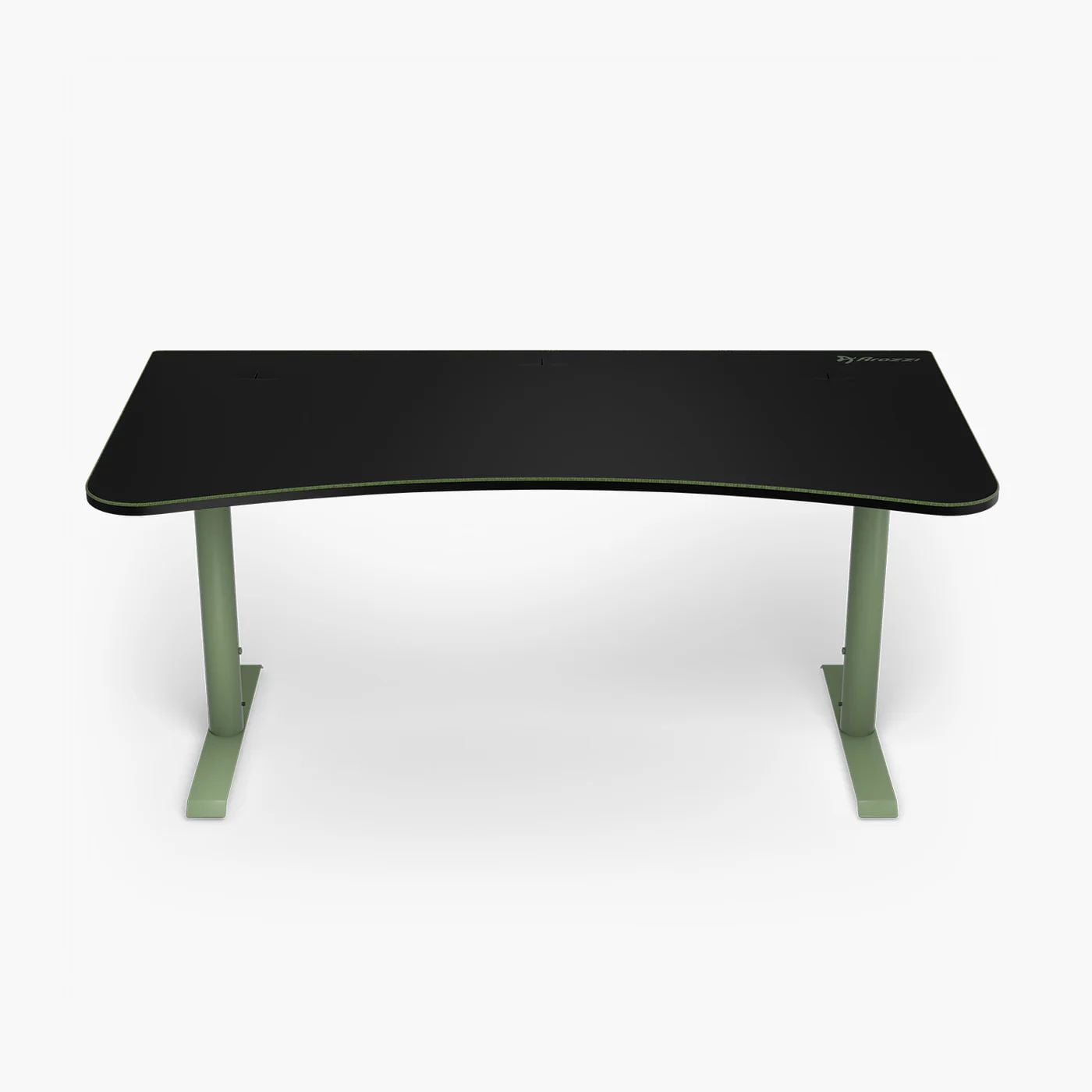 Arozzi Arena Ultrawide Curved Gaming and Office Desk with Full Surface Water Resistant Desk Mat with 3 Custom Monitor Mount Cut Outs and Under The Desk Cable Management Netting - Forest Green