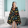 thumbnail image 6 of Black Cartoon Dinosaurs Names Pattern Hooded Bath Towel，60"x35" for Ages 3 To 12 Kids, Quick Dry Lightweight Soft Microfiber Hood Beach Towel Cover Up for Kids, 6 of 7