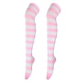 thumbnail image 2 of Thigh High Socks for Women Striped Print Elastic Long Over The Knee Stockings for Daily or Anime Cosplay Party Costume, 2 of 9