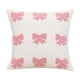 thumbnail image 2 of Fundas de cojín con nudo de mariposa para sofá | Cojines decorativos de 45 x 45 cm para salón | Tela suave con diseño en rosa y blanco, 2 of 6