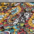 thumbnail image 5 of Traditional Dog Crate Cover, Folk Funky Pattern with Eastern Bohemian Gypsies Funky Retro Effects, Easy to Use Pet Kennel Cover for Medium Large Dogs, 35" x 23" x 27", Multicolor, by Ambesonne, 5 of 6