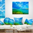 thumbnail image 4 of Designart Picturesque Green Blue Seashore - Modern Seascape Throw Pillow - 12x20, 4 of 5