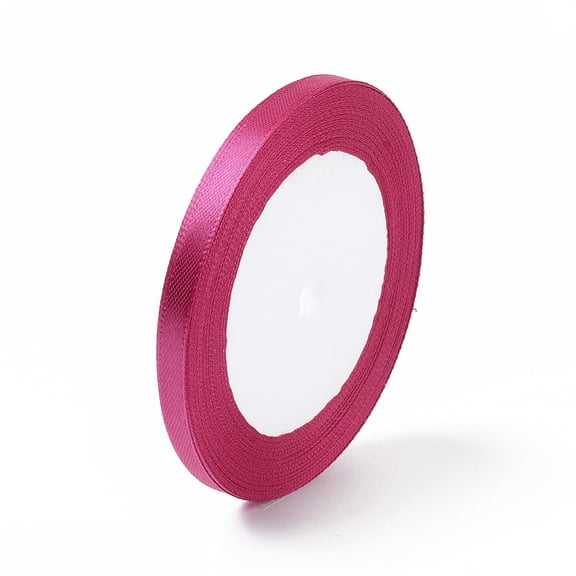1roll 1/4 inch(6mm) Fuchsia Satin Ribbon for Hairbow DIY Party Decoration 25yards/roll(22.86m/roll)DIY