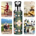 thumbnail image 7 of Yayeee 20oz Insulated Water Bottle Double Wall Stainless Steel with Flip Straw Lid, Pink Geometric Flowers, 7 of 7