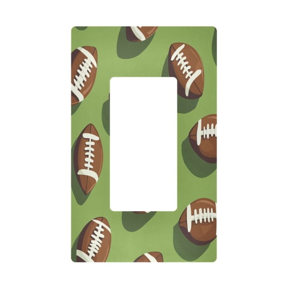 Yayeee Rocker Switch Wall Plate 1-Gang 4.6"x2.9" Home Decorative Outlet Cover, Game Day Footballs
