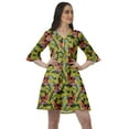 thumbnail image 1 of Moomaya Robe Chemise en Crêpe Poly pour Femmes Manches à Volants Imprimées Tenue d'Été Décontractée, 1 of 4