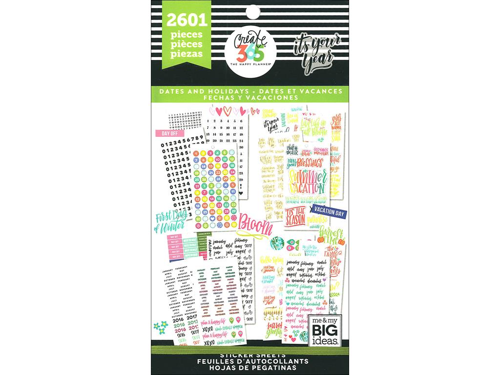 Happy Planner Sticker Value Pack-Dates & Holidays, 2601/Pkg - Walmart
