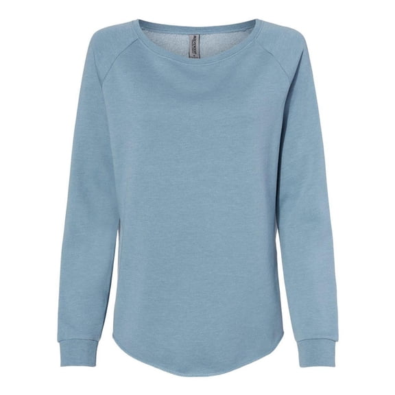 Independent Trading Co. Women's California Wave Wash Crewneck Sweatshirt PRM2000 Misty Blue L