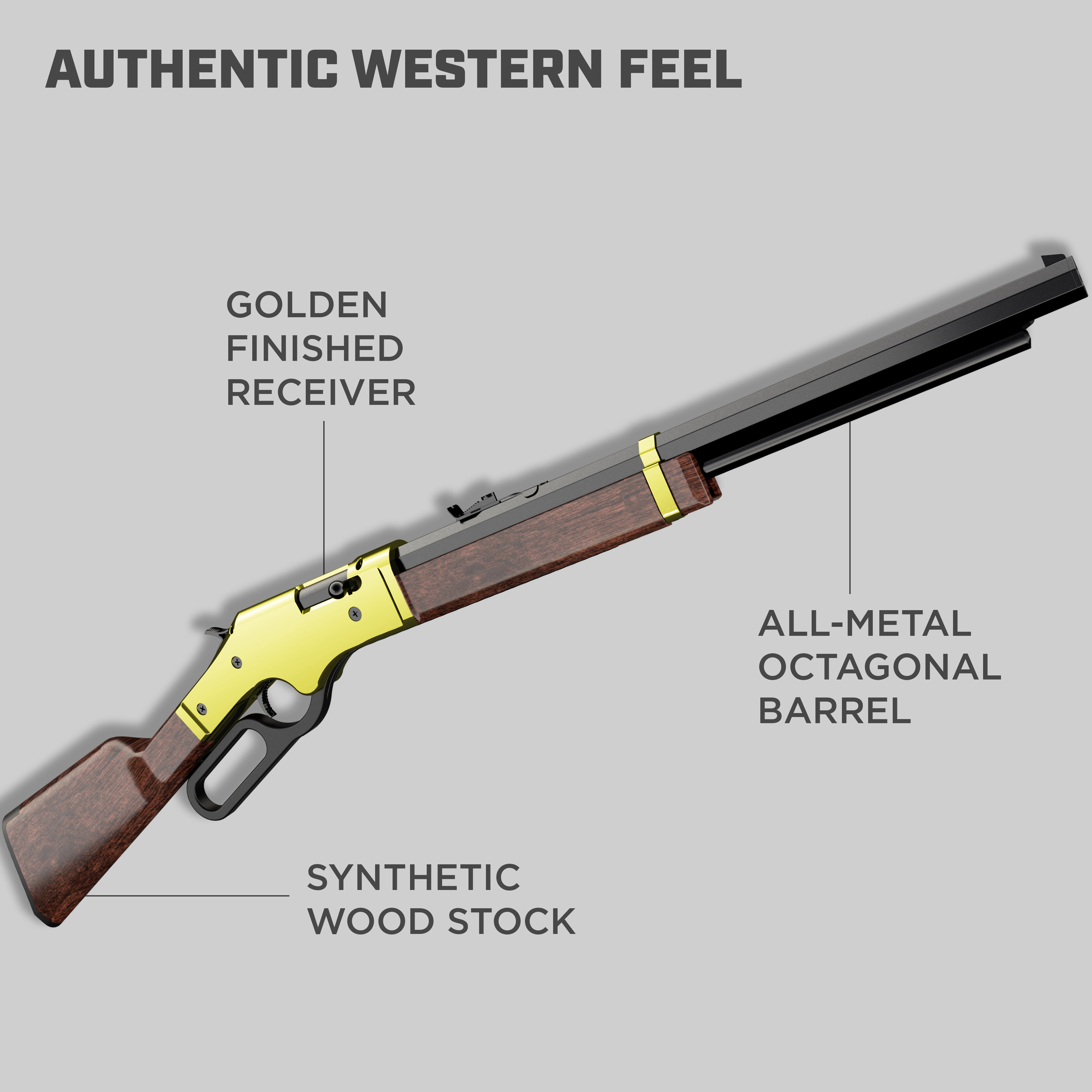 Barra Airguns 1866 Junior 18-Inch Barrel 0.177 Caliber Youth Pump Action BB Gun Kit Gold