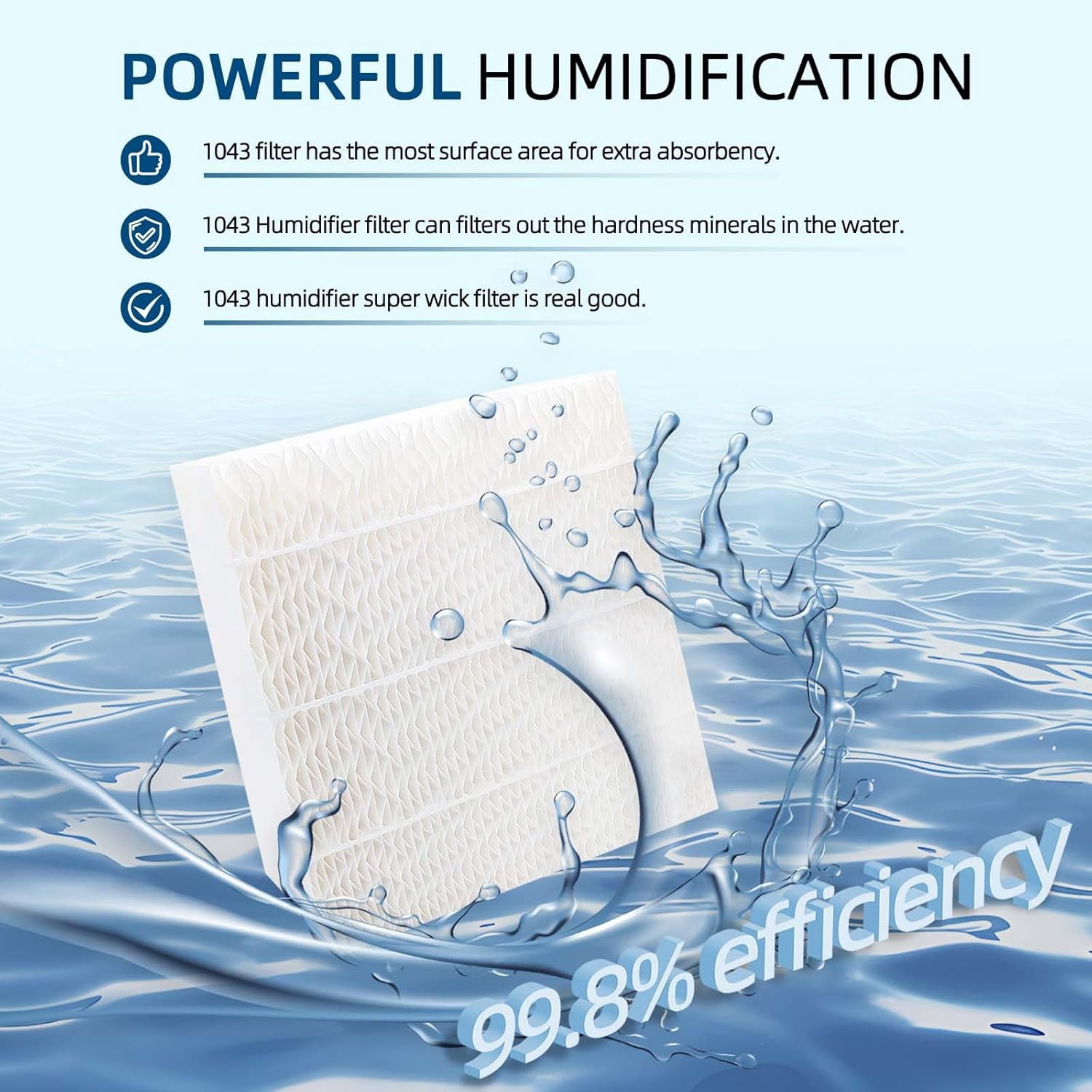 3-Pack 1043 Humidifier Filter  for Essick  AIRCARE EP9500 EP9700 EP9800 EP9R500 EP9R800 821000 826000 826800 831000  Space Saver 800 8000  Wick